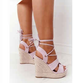 MSMG Tied Wedge Sandals Violet Mallorca tolet 1
