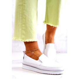 Tênis feminino de couro slip-on S.Barski branco 3