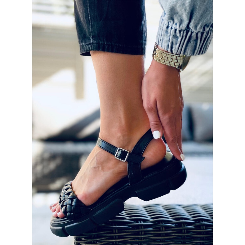 Sandálias com sola alta Shanti Black preto 2