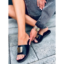 Chinelos femininos pretos de Utah 1