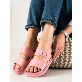 SHELOVET Chinelos rosa com fivela 1
