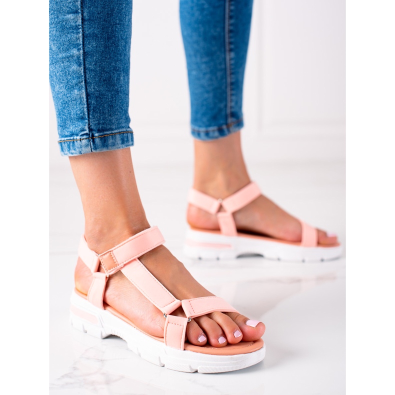 Groto Gogo Sandálias confortáveis ​​com velcro rosa 1