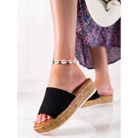 RTX WALK Chinelos em uma ampla plataforma preto 2