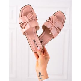 SHELOVET Chinelos com encadernação decorativa rosa 1