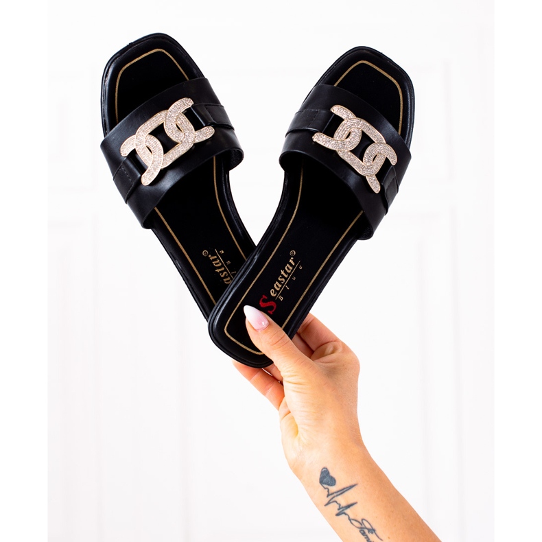 Seastar Chinelos elegantes preto 1