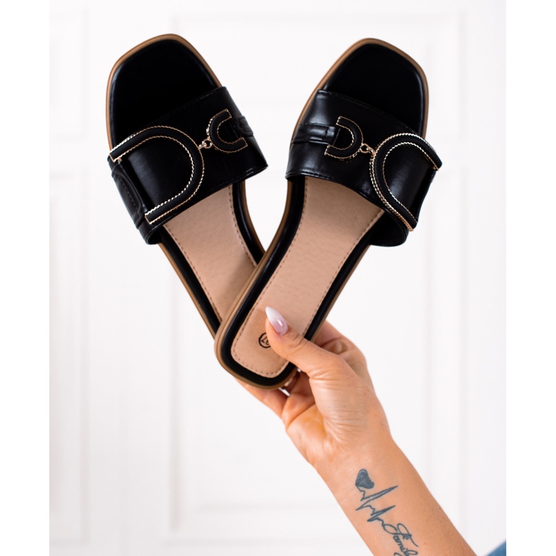 SHELOVET chinelos pretos clássicos 1