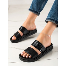 SHELOVET Chinelos pretos com fivela 1