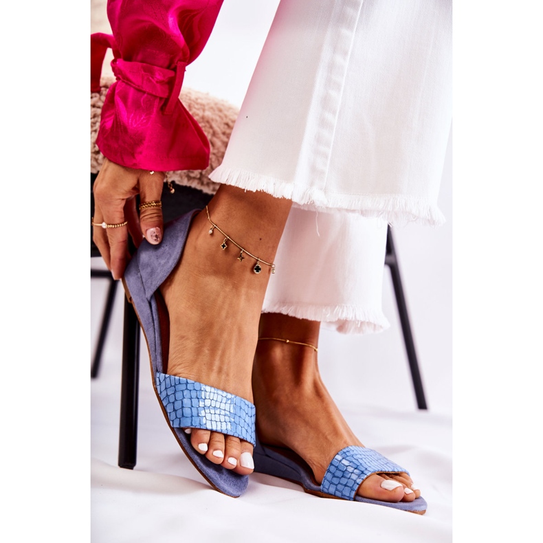 Sandálias azuis de couro Maciejka 1971-61 azul 1