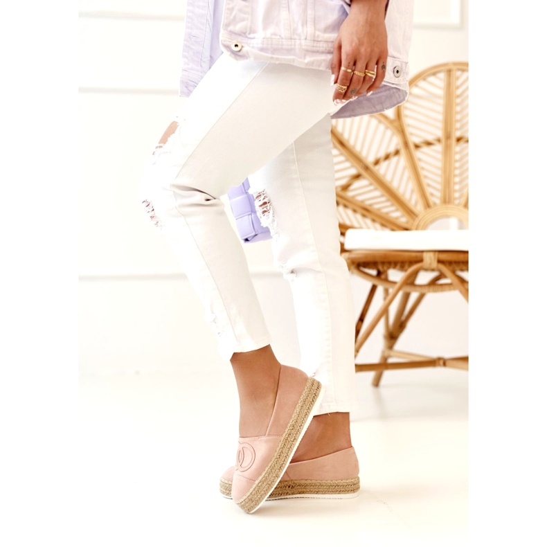 PS1 Alpercatas femininas com plataforma de palha Rosa Febi 2 PS1 Alpercatas femininas com plataforma de palha Rosa Febi 2