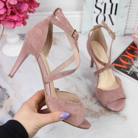 Sandália rosa de salto alto W Sergio Leone 1