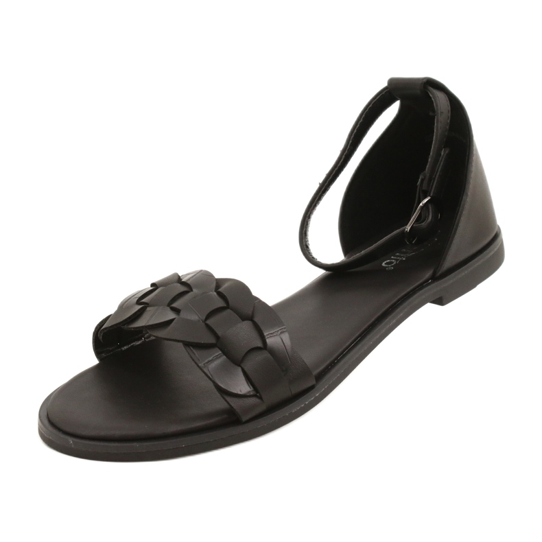 Evento Sandálias femininas com trança 22SD35-4604 Black preto 3