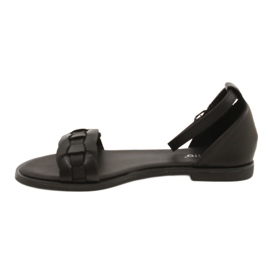 Evento Sandálias femininas com trança 22SD35-4604 Black preto 1