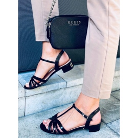 Sandália de salto baixo Sparkle Black preto 2