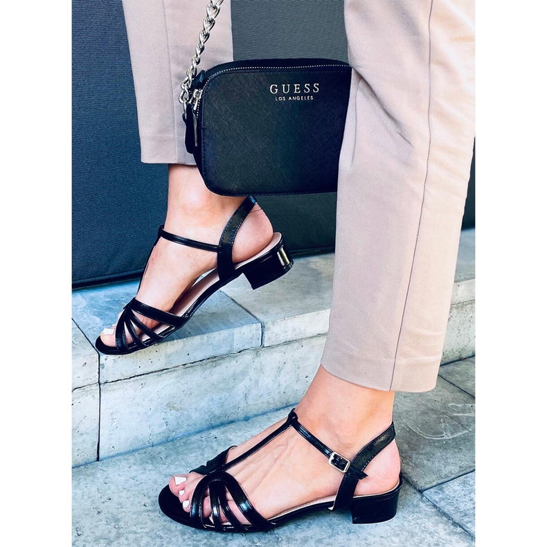 Sandália de salto baixo Sparkle Black preto 2