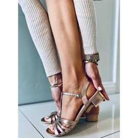 Sandália de salto baixo Sparkle Champagne rosa 2