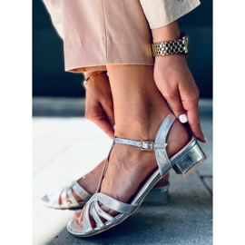 Sandália de salto baixo Sparkle Silver prata 2