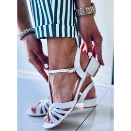 Sandália branca de salto baixo Sparkle branco 1