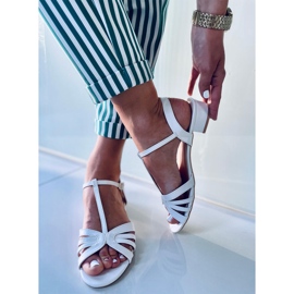 Sandália branca de salto baixo Sparkle branco 2