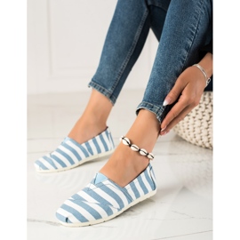 Black Forest Slipons listrados branco azul 1