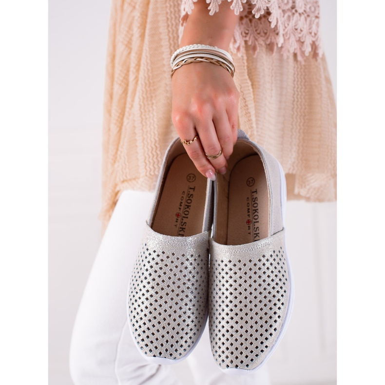 DK Slipons de couro a céu aberto cinza 1