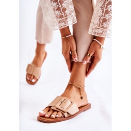 FE1 Chinelos femininos da moda para cappuccino de verão Sylvia bege 1