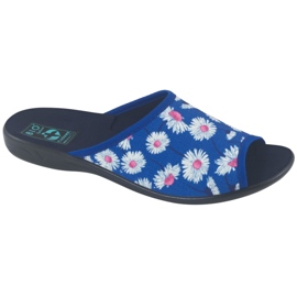 Adanex Chinelos femininos com flores Gadane SAK1 27153 branco azul rosa 1