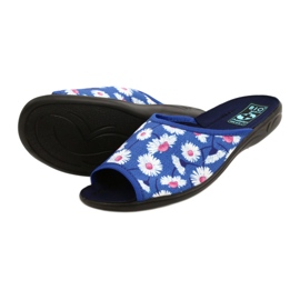 Adanex Chinelos femininos com flores Gadane SAK1 27153 branco azul rosa 4