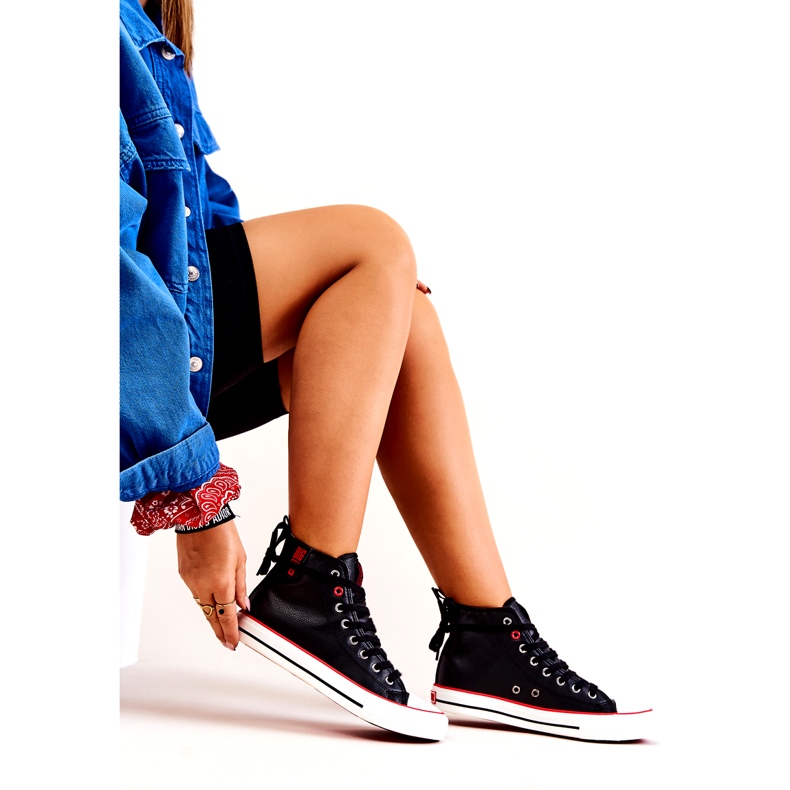 Tênis alto de couro Big Star JJ274131 Preto 4