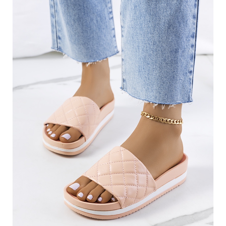 Hassell chinelos acolchoados rosa 1