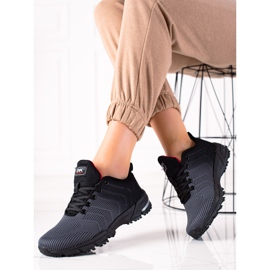 DK Calçados esportivos confortáveis preto cinza 1