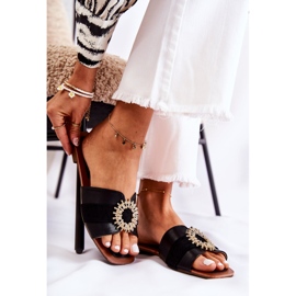 PS1 Chinelos femininos confortáveis ​​com enfeite de Ginera preto 1