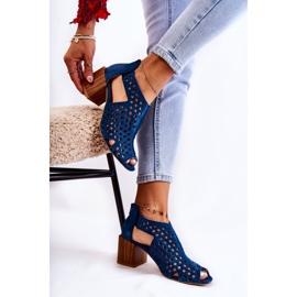 Botas a céu aberto em um poste Maciejka 04593-17 Azul marinho 1