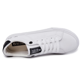 Tênis masculino de couro Big Star JJ174105 branco e preto 2