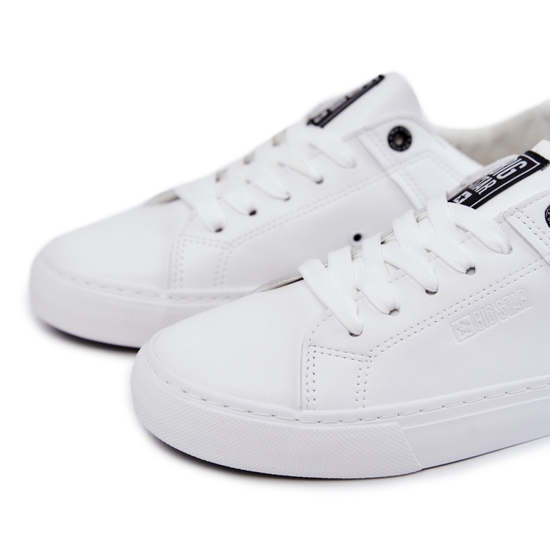 Tênis masculino de couro Big Star JJ174105 branco e preto 4