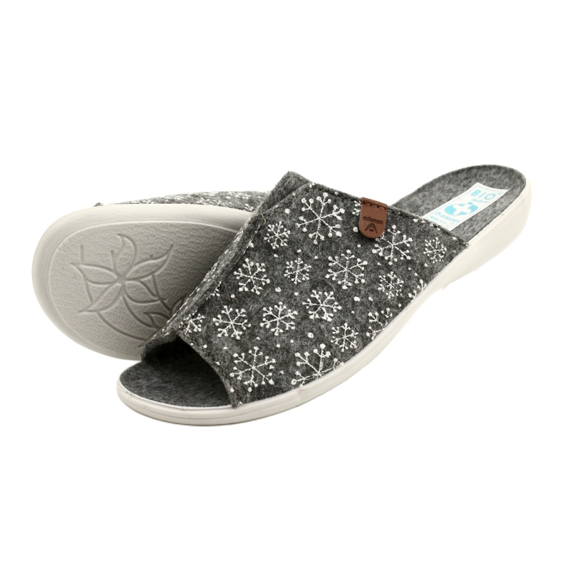 Sapatilhas de floco de neve de feltro Adanex 24217 branco cinza 5