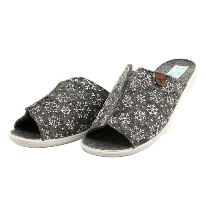 Sapatilhas de floco de neve de feltro Adanex 24217 branco cinza 3