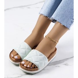 Sandálias verdes na sola de cortiça Galts 1