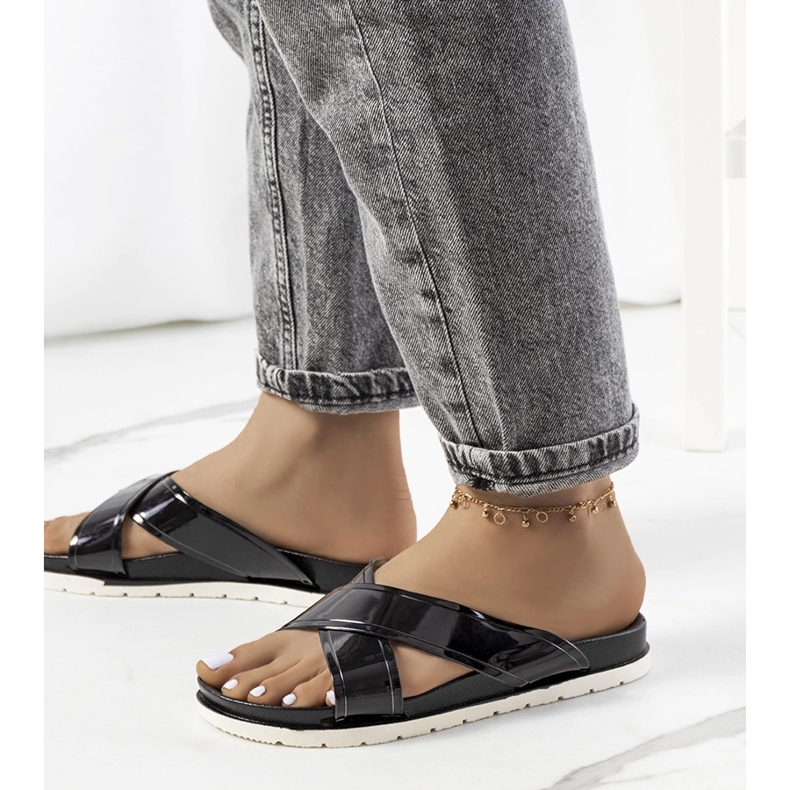 Chinelos Nicolay de mulher negra preto 1 Chinelos Nicolay de mulher negra preto 1