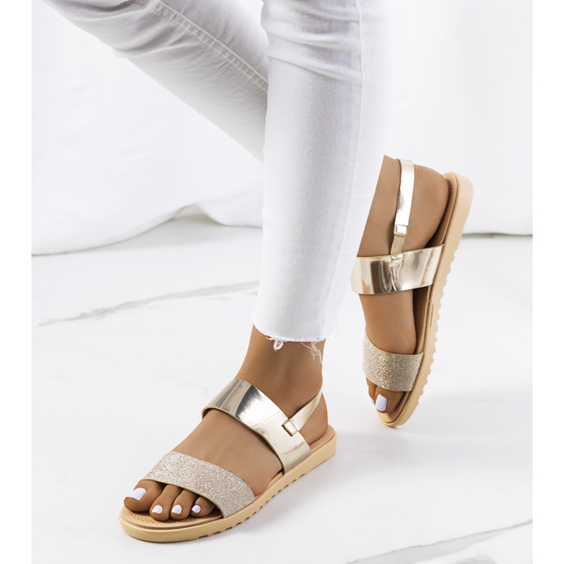 Sandálias femininas Laval douradas dourado 1