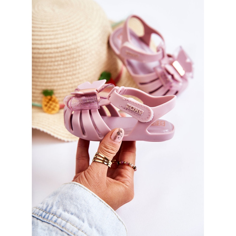Sandálias infantis com velcro perfumadas ZAXY JJ385034 Roxo claro ['roxo'] 1