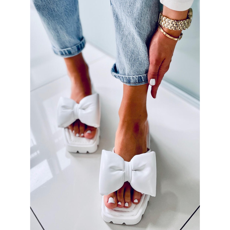 Chinelos Keesha White Sola Alta branco 1