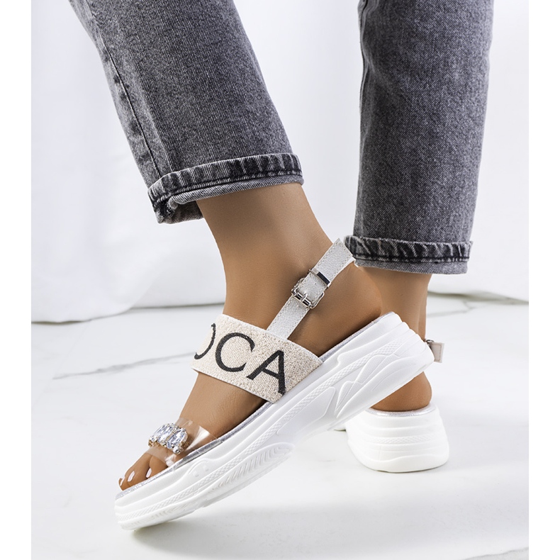 Sandálias brancas de mulher Hanin branco 1