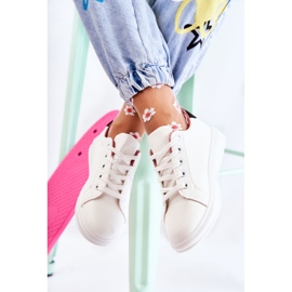 FK2 Tênis esportivo feminino amarrado em Renesme branco preto rosa dourado 2