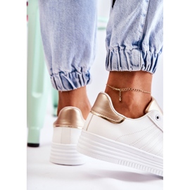 FK2 Tênis esportivo branco feminino Samanta dourado 2