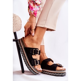 FE1 Chinelos femininos fivelas pretas Melissa preto 2