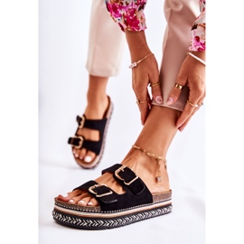 FE1 Chinelos femininos fivelas pretas Melissa preto 1