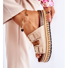 FE1 Chinelos Femininos Fivelas Bege Melissa 1