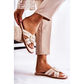 FE1 Chinelos femininos Sansa bege da moda 2