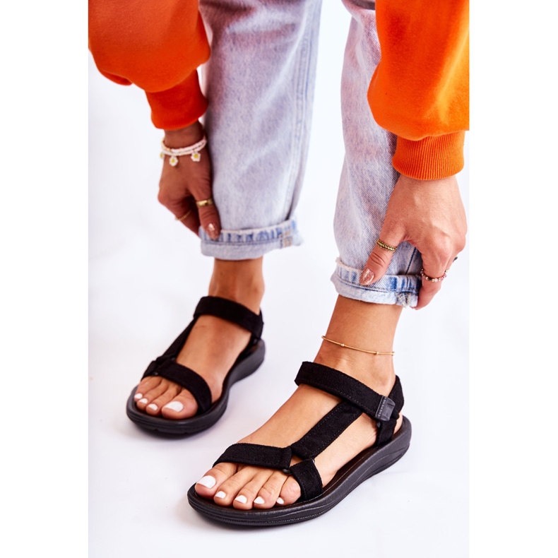 Sandálias esportivas femininas pretas de camurça Harris preto 1