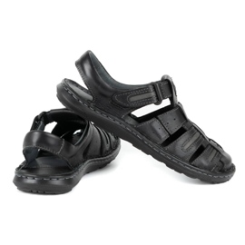 Olivier Sandálias de verão de couro para homem 230MA preta preto 3